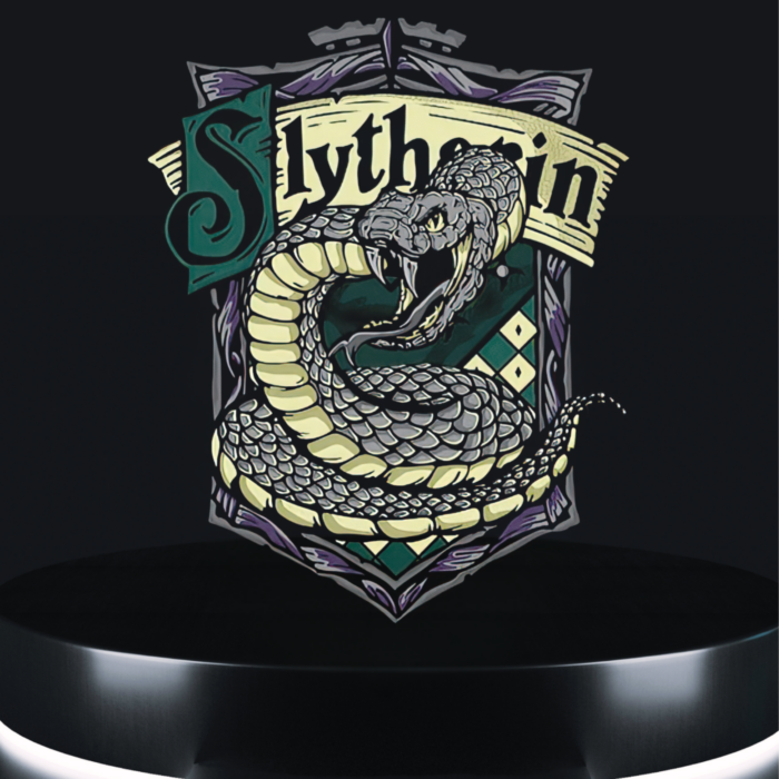 snake crest t-shirt dark wizard house emblem design