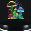 psychedelic mushroom tee neon forest mushroom artwork on black t-shirt