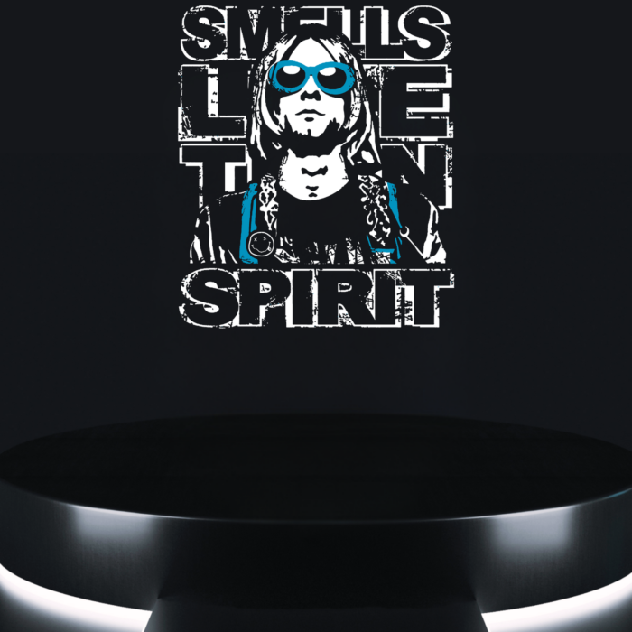 grunge rebel tee retro rock portrait artwork on black t-shirt