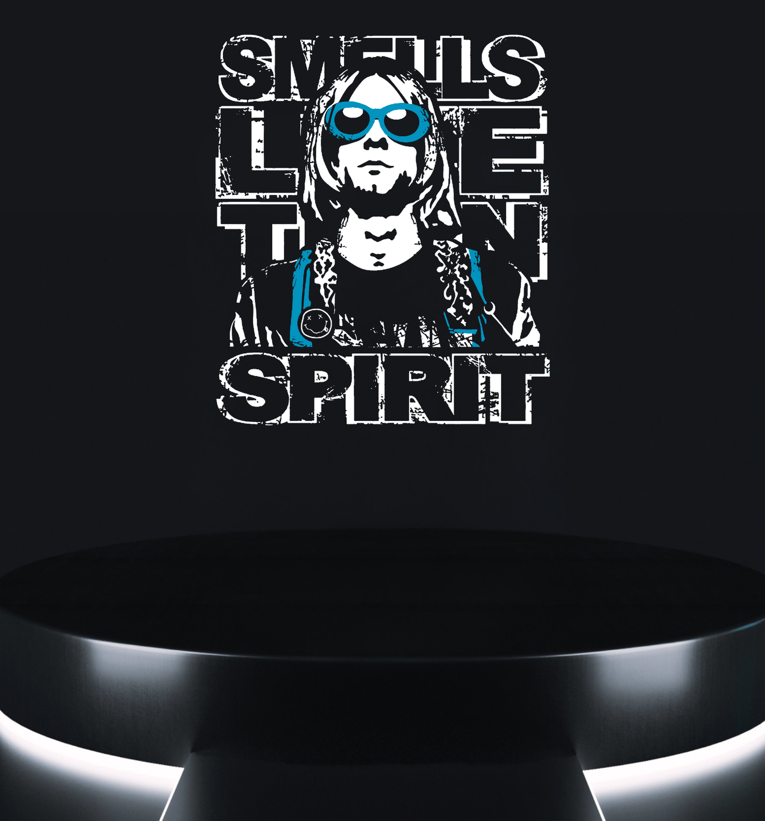 grunge rebel tee retro rock portrait artwork on black t-shirt