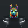 psychedelic llama tee colorful floral llama artwork on black t-shirt