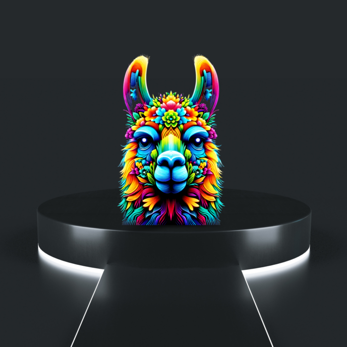 psychedelic llama tee colorful floral llama artwork on black t-shirt