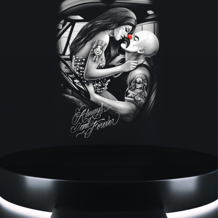 gothic romance tee dark tattoo lovers artwork on black t-shirt