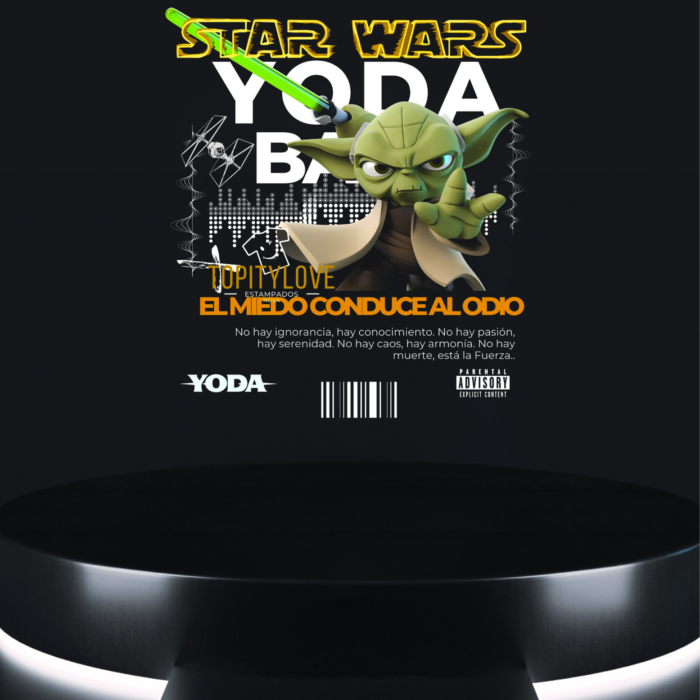 force guide tee retro sci-fi mentor quote artwork on black t-shirt