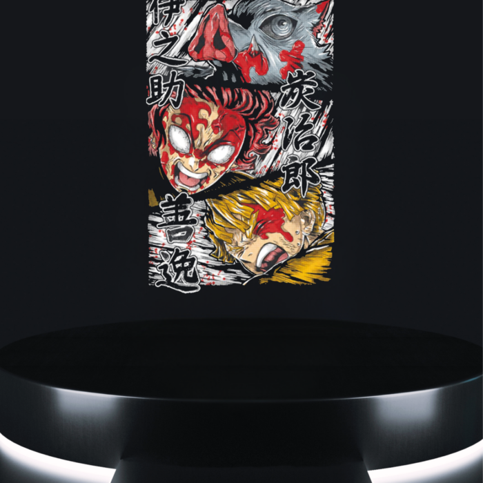 demon spirit tee explosive anime battle artwork on black t-shirt