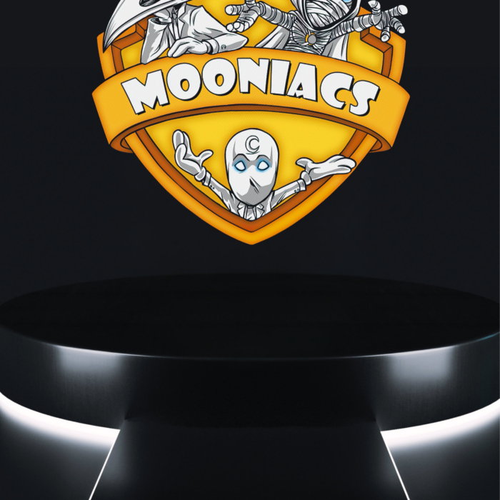 cartoon chaos tee retro crest artwork on black t-shirt