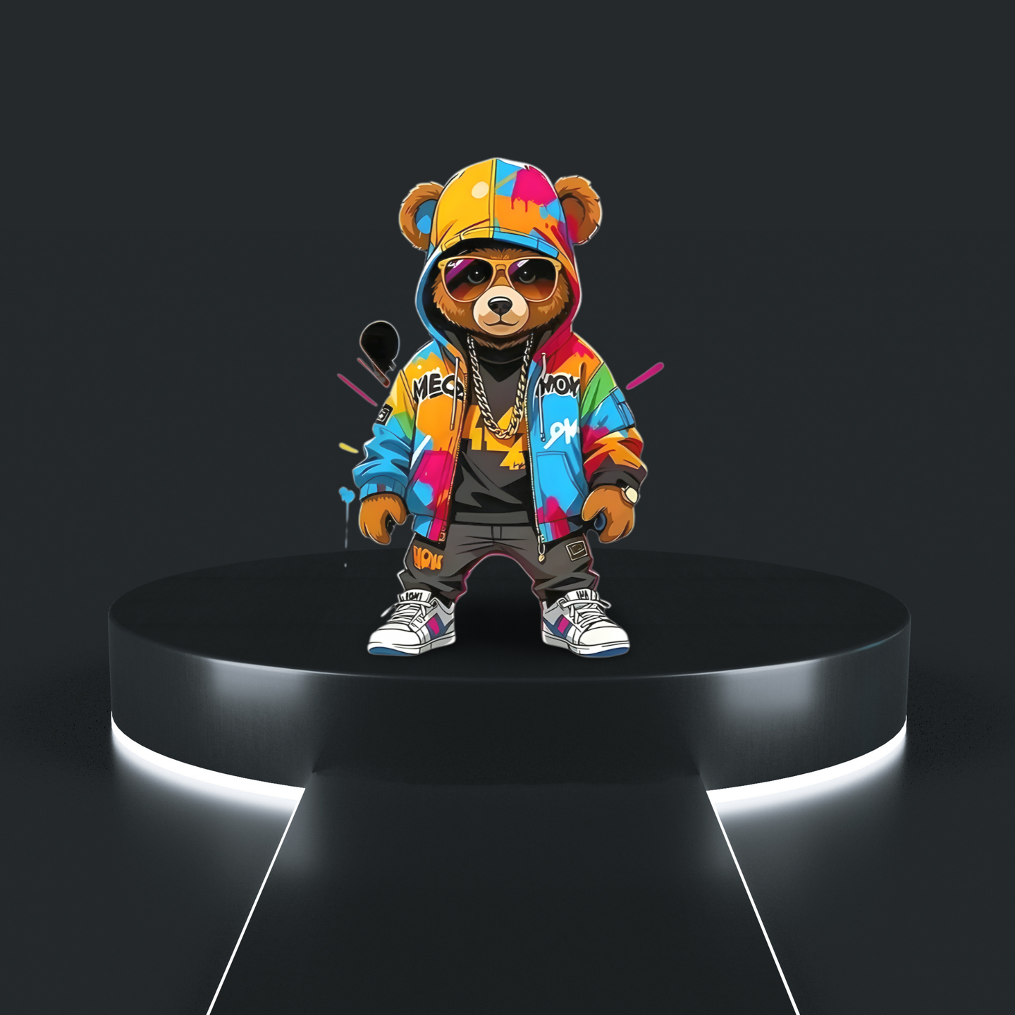 streetwear bear t-shirt urban cartoon hip hop design