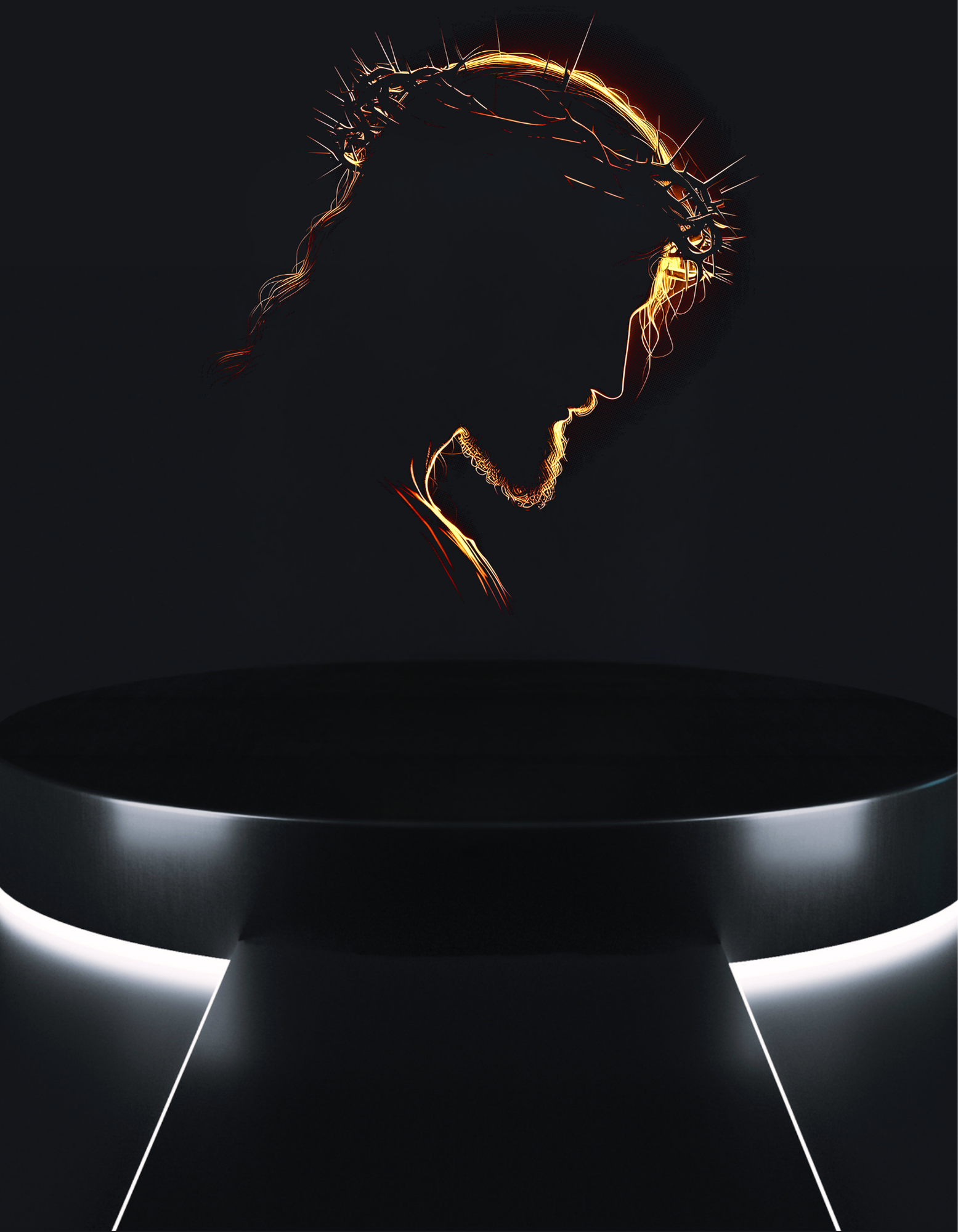 ethereal spark tee jesus spiritual silhouette artwork on black t-shirt