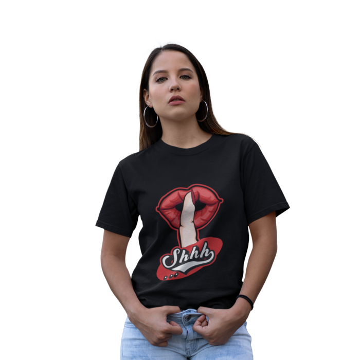 funny pop art t-shirt shhh design