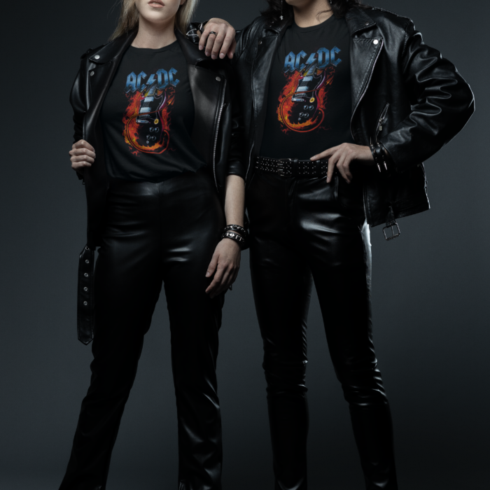 rock guitar t-shirt flaming guitar graphic design