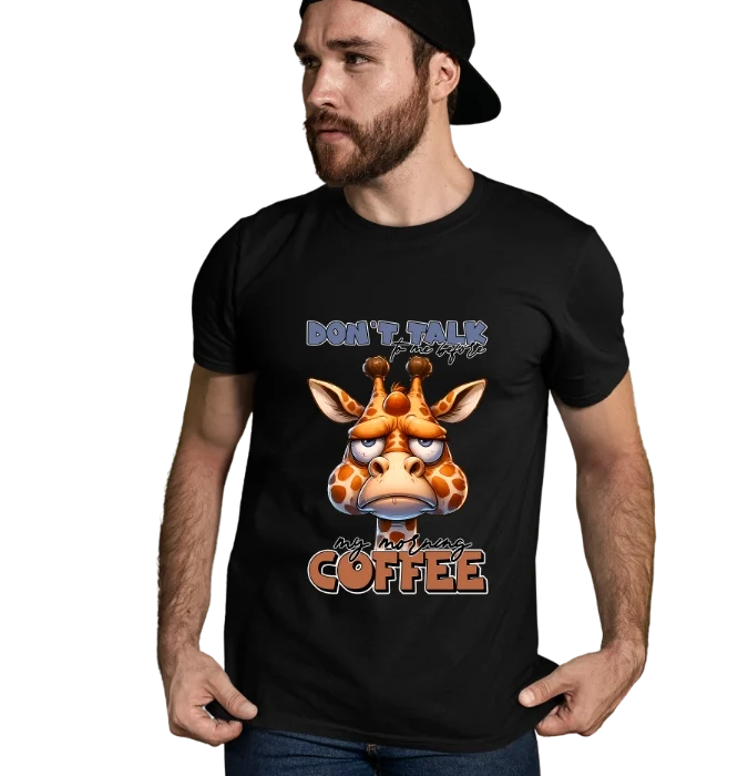 coffee mood t-shirt dont talk to me before coffee giraffe design