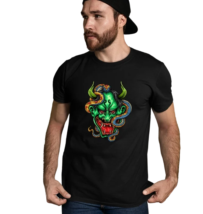 oni demon t-shirt japanese monster graphic design