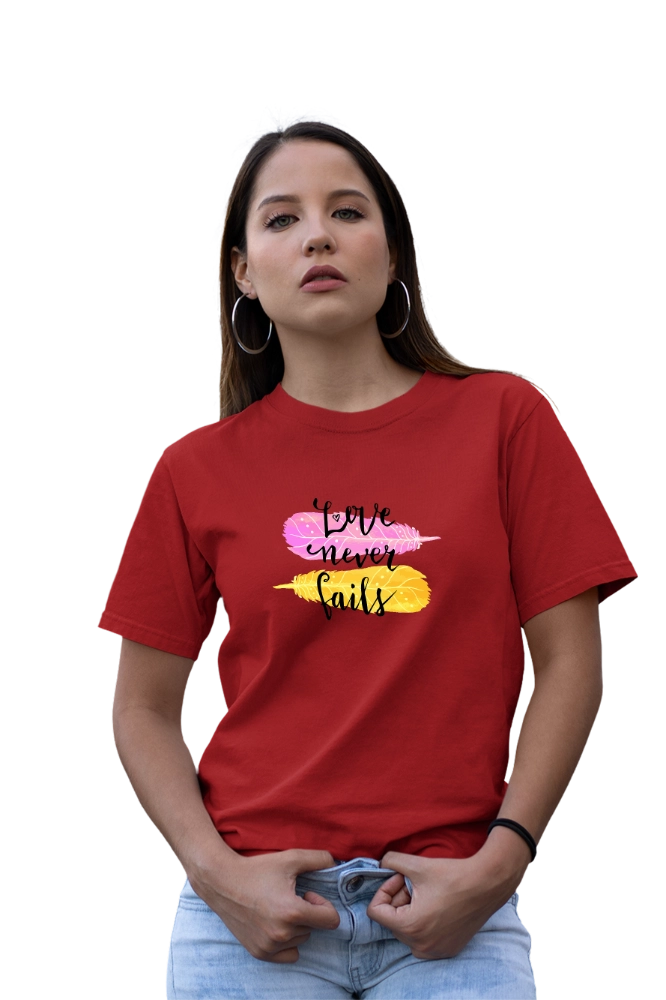 Love Never Fails T-Shirt – Inspirational Quote Graphic Tee – Premium Graphic Tee by InkyVibe