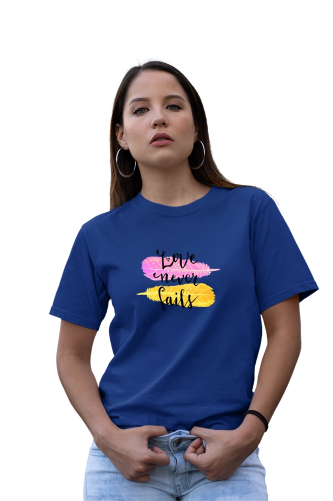 Love Never Fails T-Shirt – Inspirational Quote Graphic Tee – Premium Graphic Tee by InkyVibe