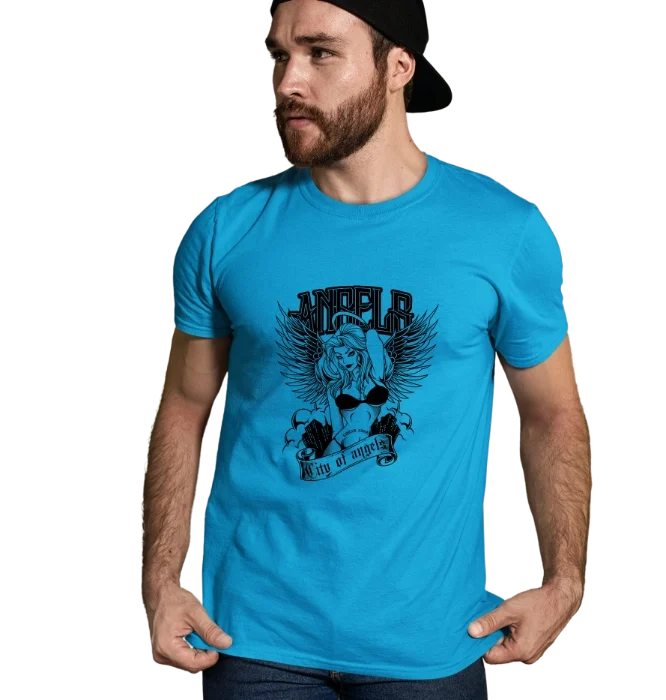 city of angels retro winged woman t-shirt