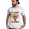 giraffe coffee t-shirt funny no coffee no workee design with glasses giraffe