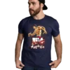 Baki demon back anime fighting t-shirt Indigo color mockup
