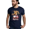 Baki demon back anime fighting t-shirt Navy color mockup